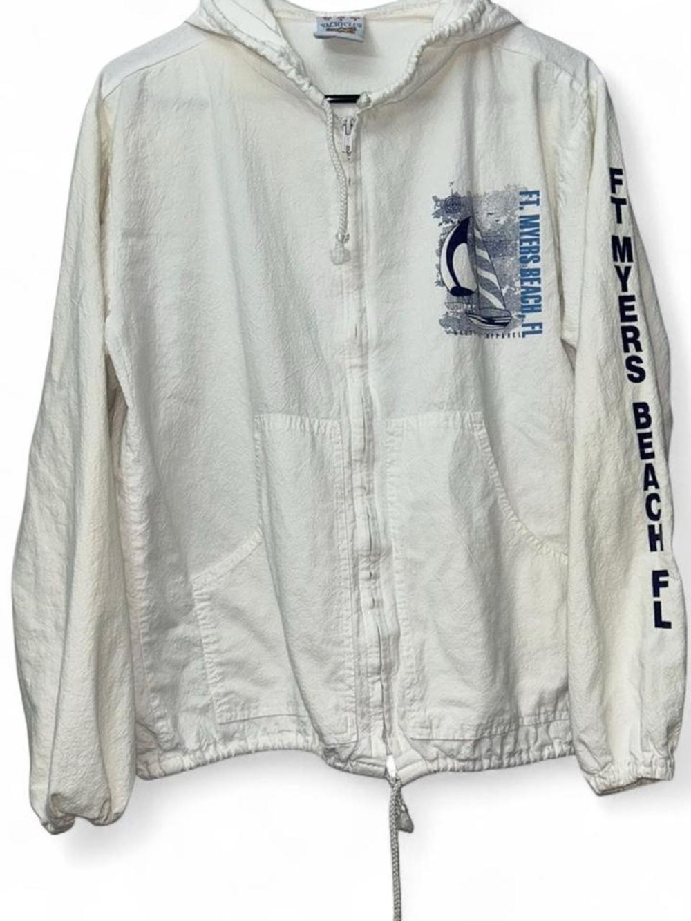 Yacht Club Hooded Zip Jacket with Ft. Myers Beach Graphic